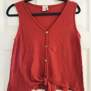 Paper Crane Button Up, Front Tie Tank Top